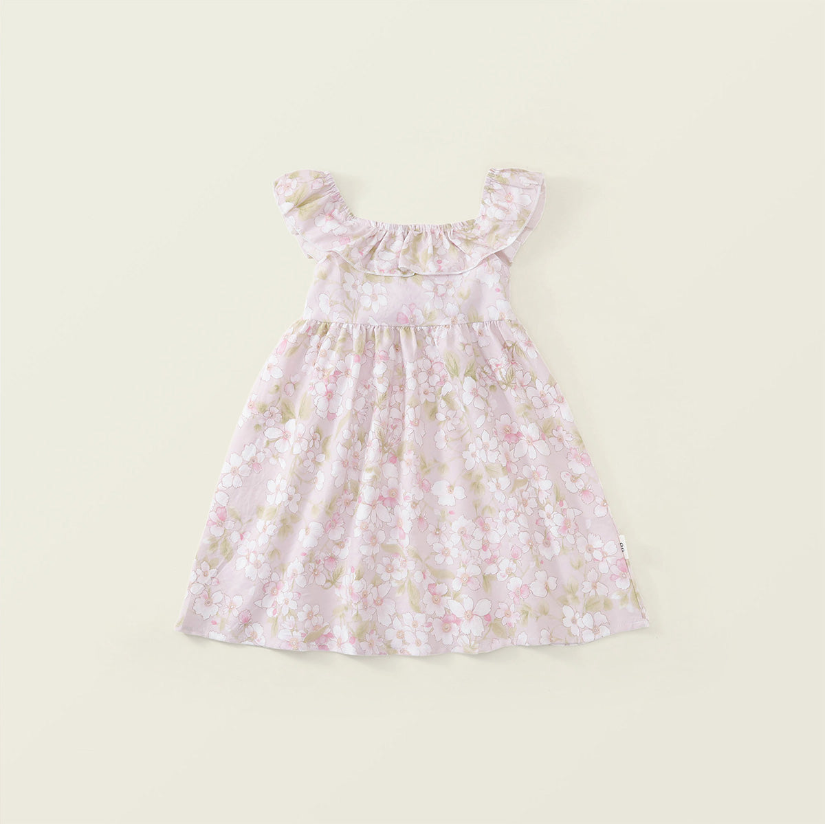 Girls' Floral Ruffle-Shoulder Summer Dress -K6126297