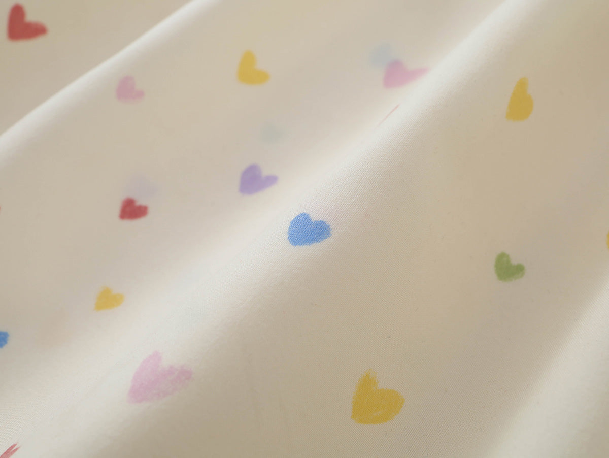 Girls' Heart Print Cross-Back Summer Dress -K6126289
