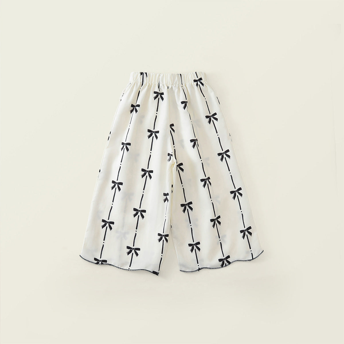 Girls' Bow Print Halter Top & Wide-Leg Pants Set -K6126324