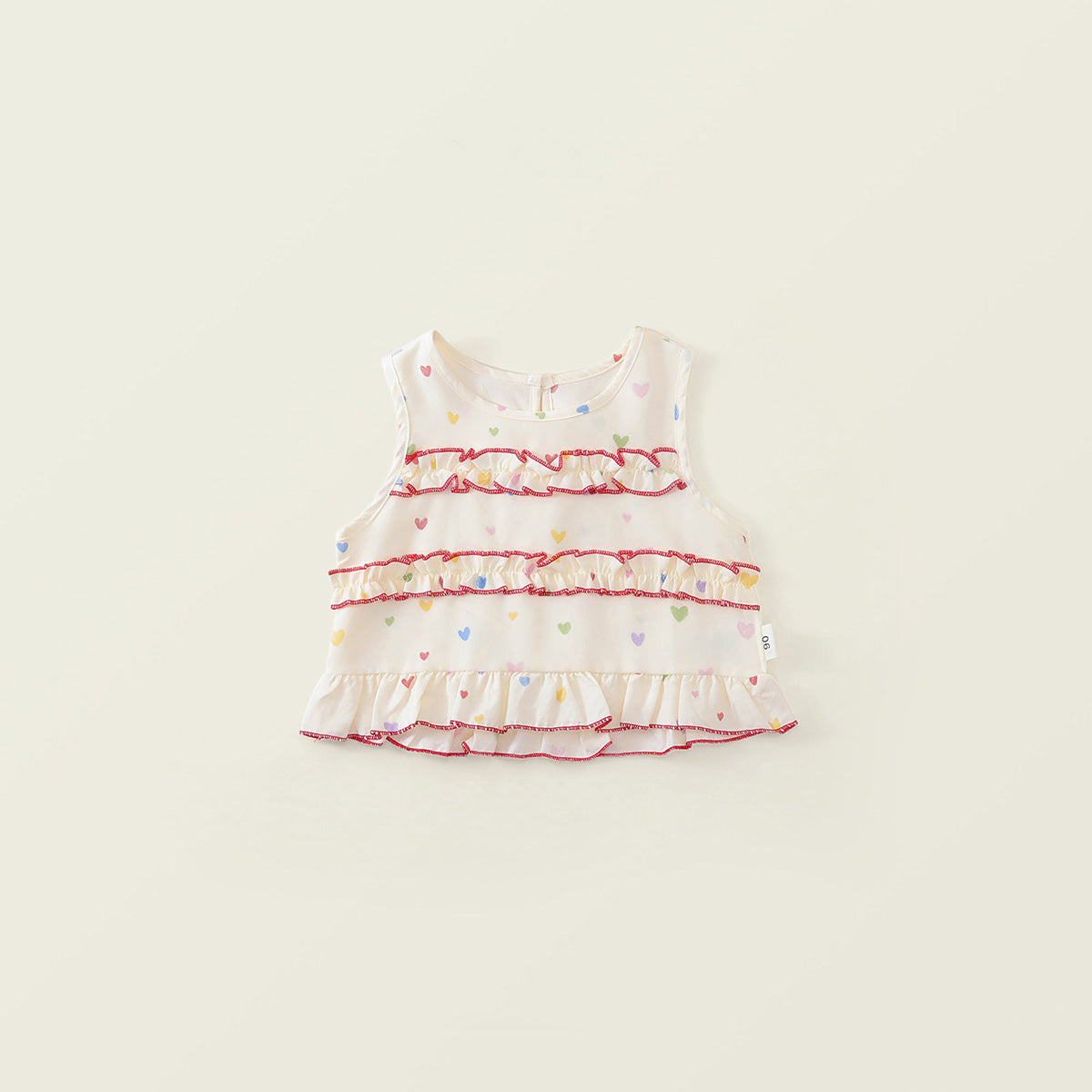 Girls' Heart Print Ruffle Top & Skirt Set-K6126287