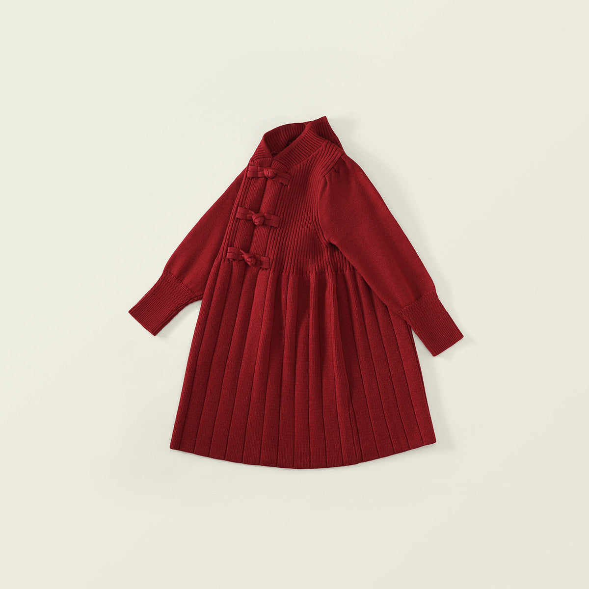 New Chinese Style Knit Dress for Girls-K5145776