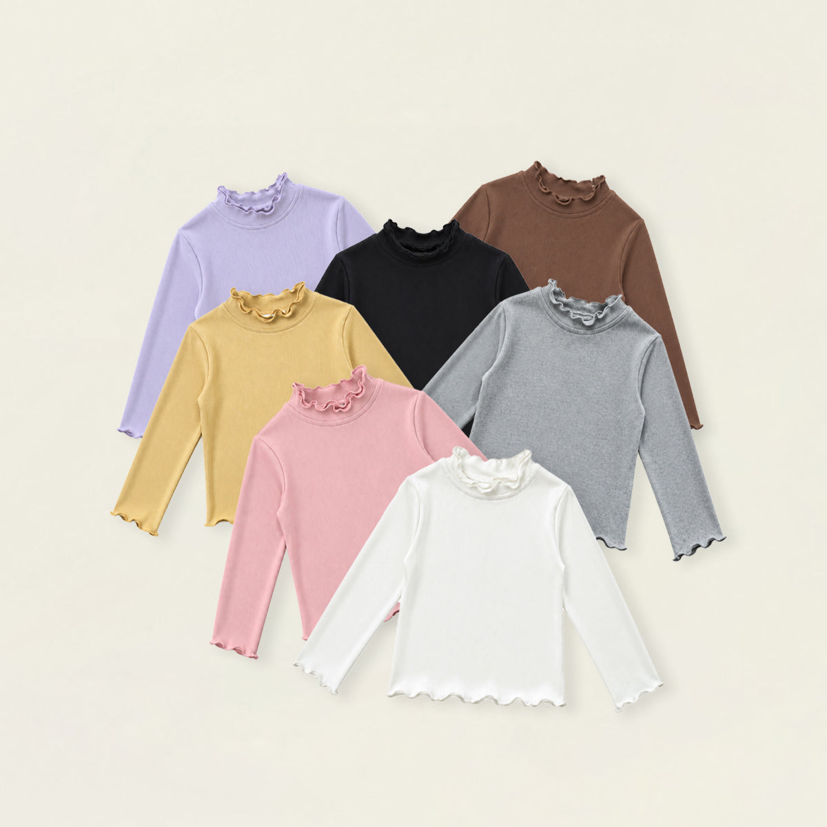 Girls' Ruffled Collar Long Sleeve Top K-6136363