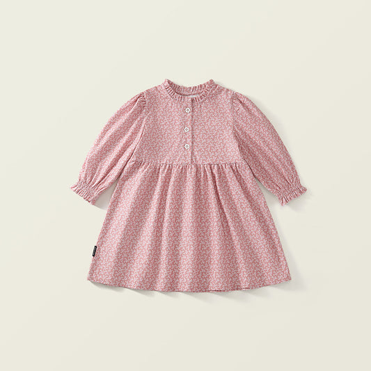 Girl’s Ditsy Floral Ruffle Collar Dress - K6115916