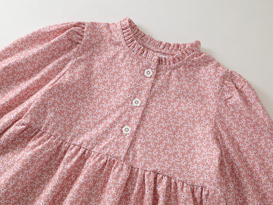 Girl’s Ditsy Floral Ruffle Collar Dress - K6115916