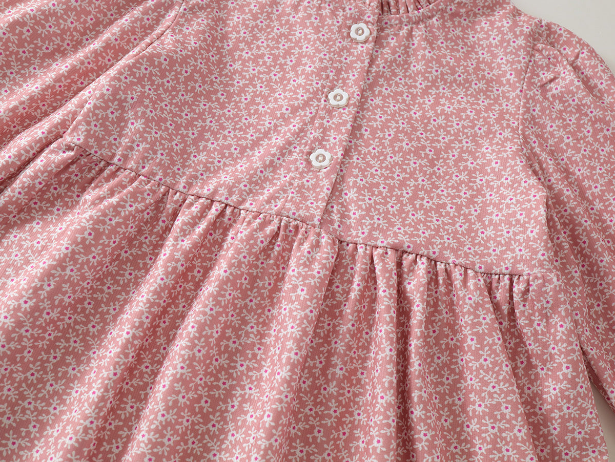 Girl’s Ditsy Floral Ruffle Collar Dress - K6115916