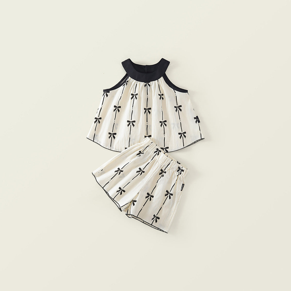 Girl's Striped Bowknot Pattern Set -K6125969