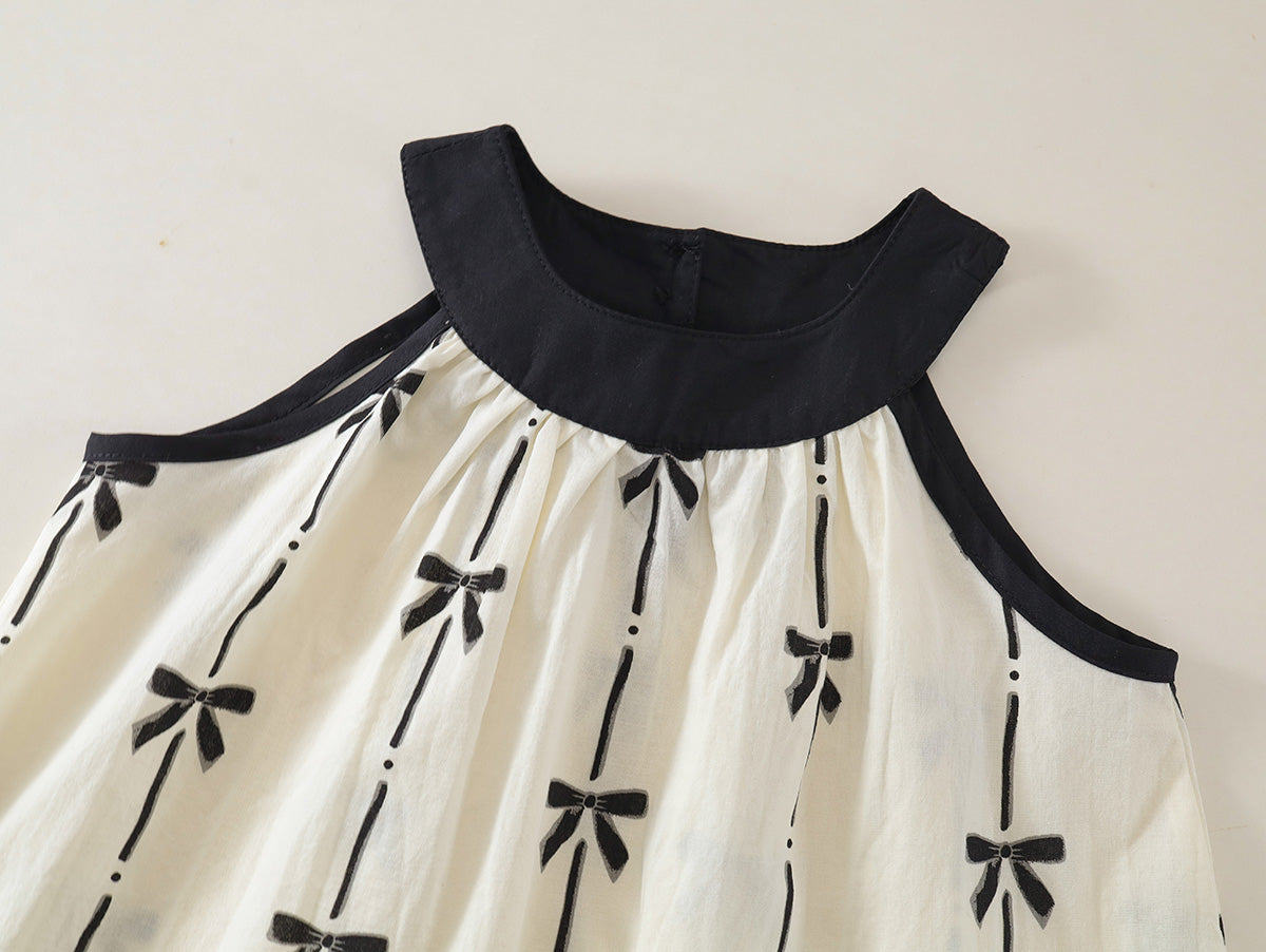 Girl's Striped Bowknot Pattern Set -K6125969