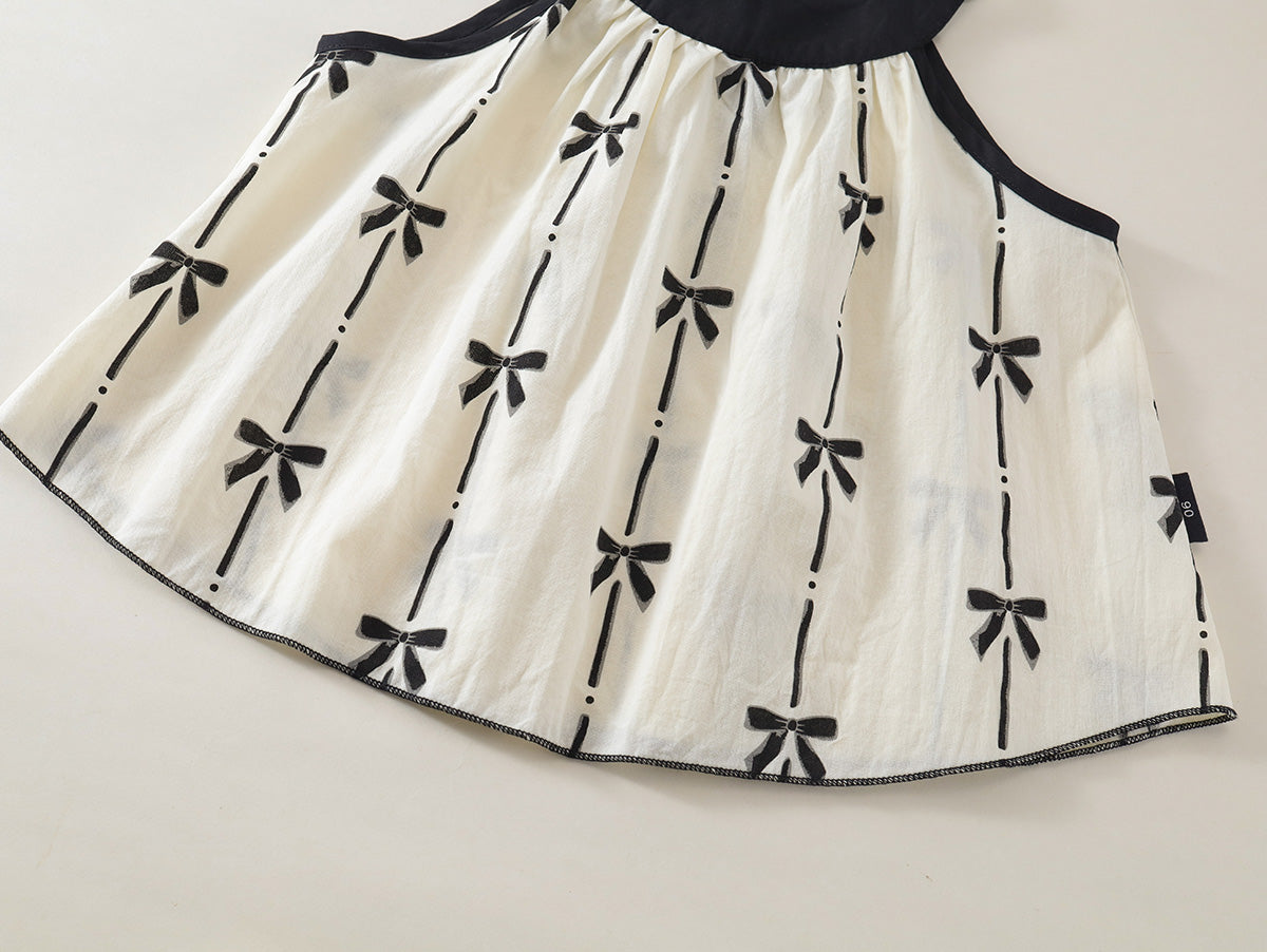 Girl's Striped Bowknot Pattern Set -K6125969