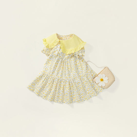 Girls Floral Dress With Free Bag