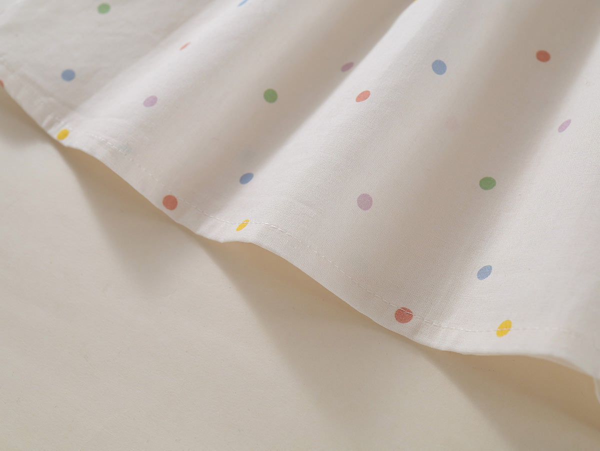 Toddler Girl’s Rainbow Dot Ruffle Collar Dress - K6115974