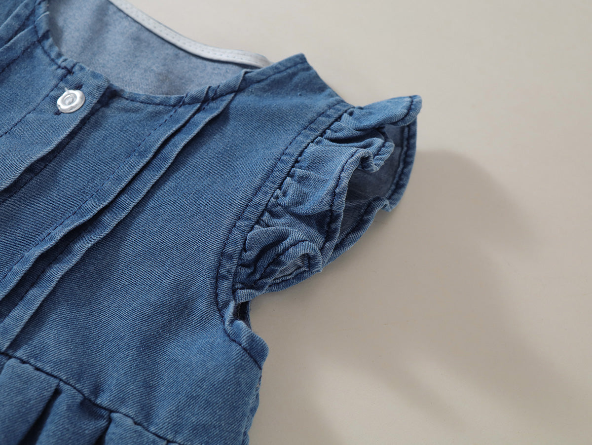 Girl's Ruffled Denim Dress -K6125979