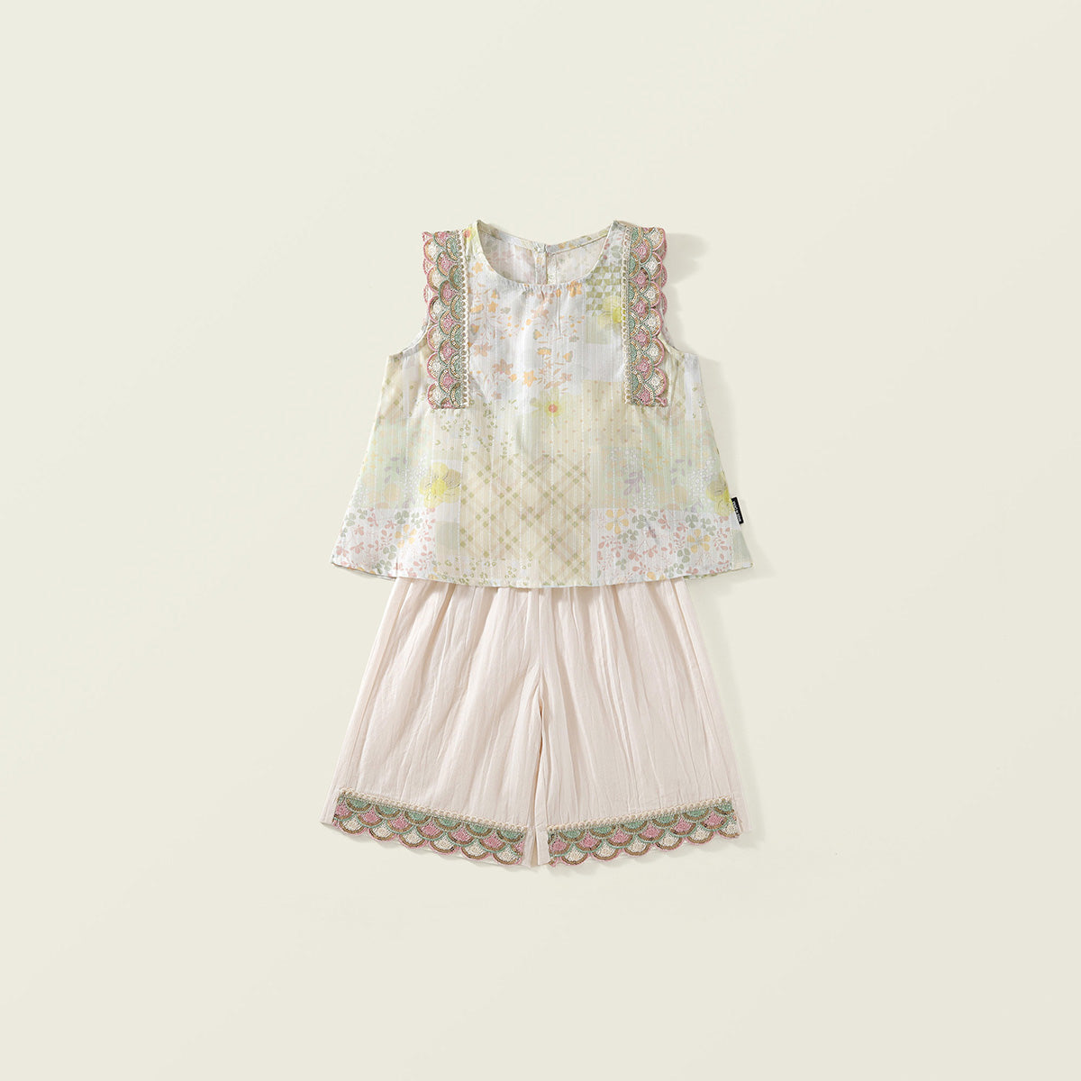 Toddler Girl’s Pastel Patchwork Two-Piece Set-K6125981