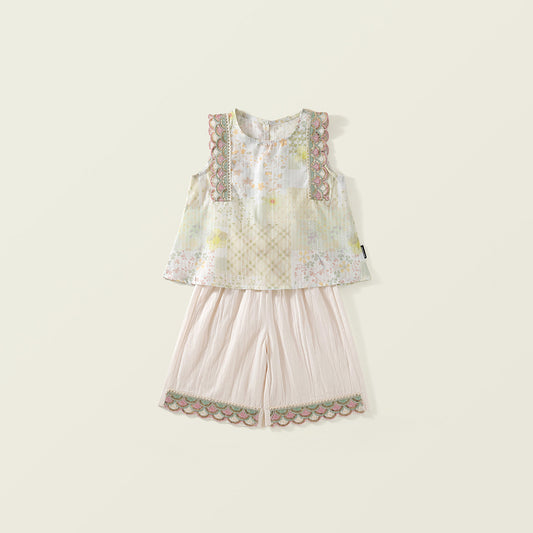 Toddler Girl’s Pastel Patchwork Two-Piece Set-K6125981