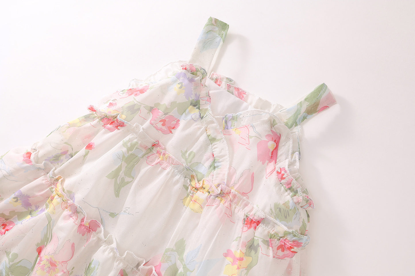 Sweet Floral Mesh Princess Dress