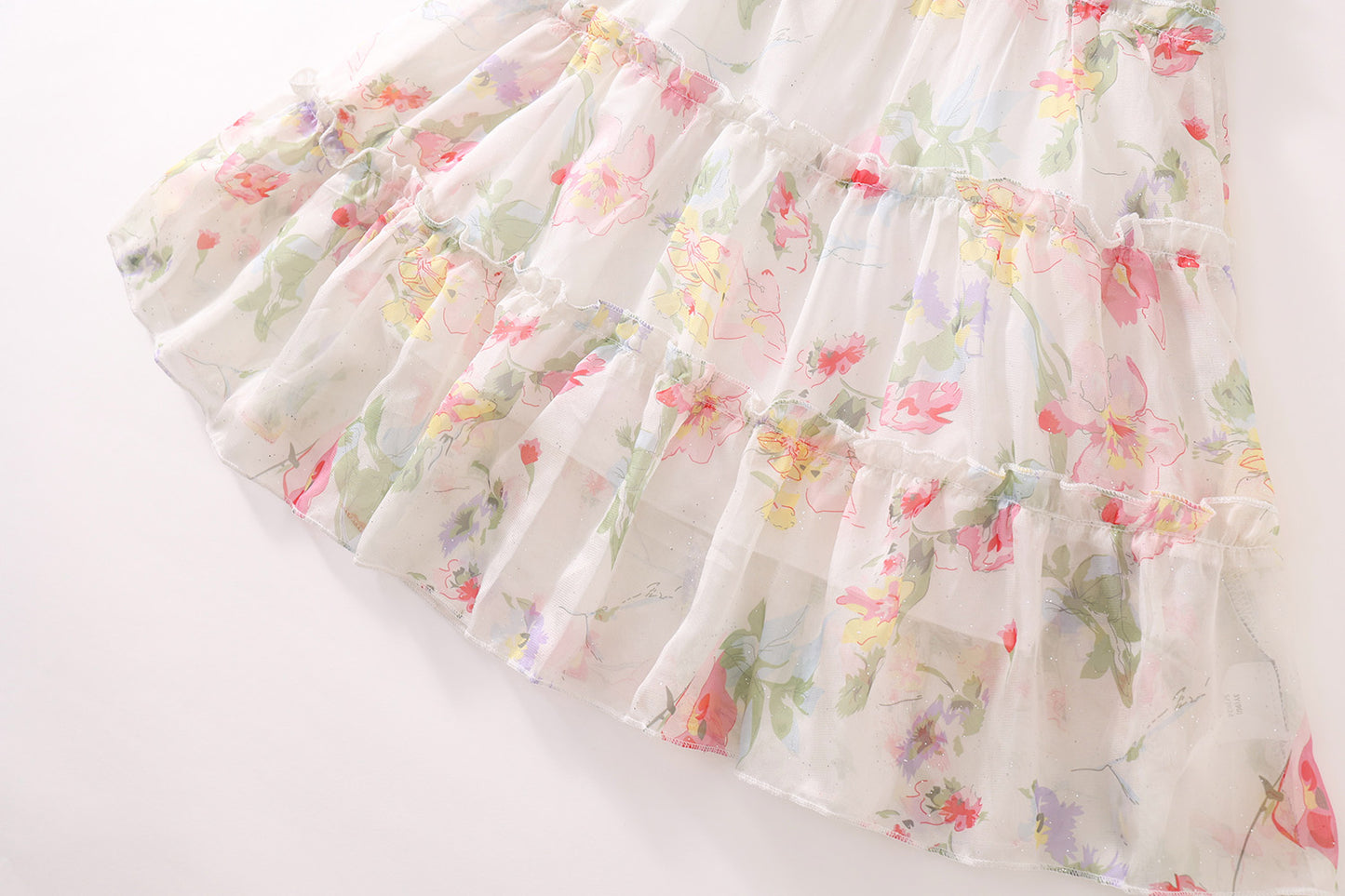 Sweet Floral Mesh Princess Dress