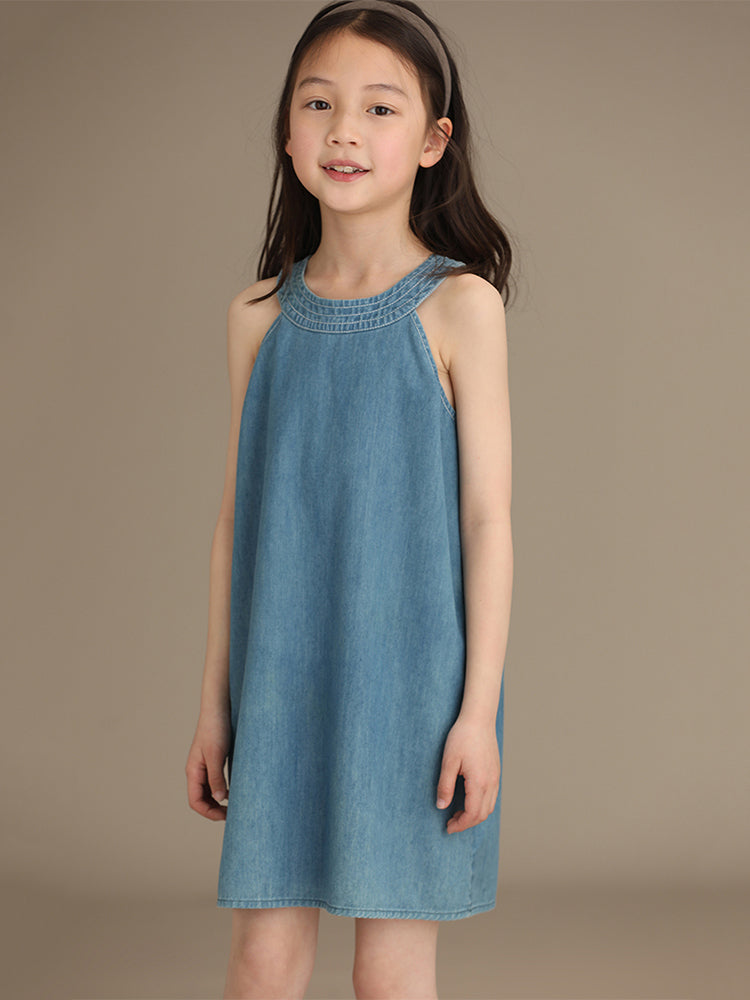 Girls Denim Halter Dress