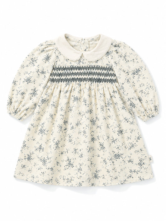 Girls' Floral Smocked Long-Sleeve Dress -K6136268