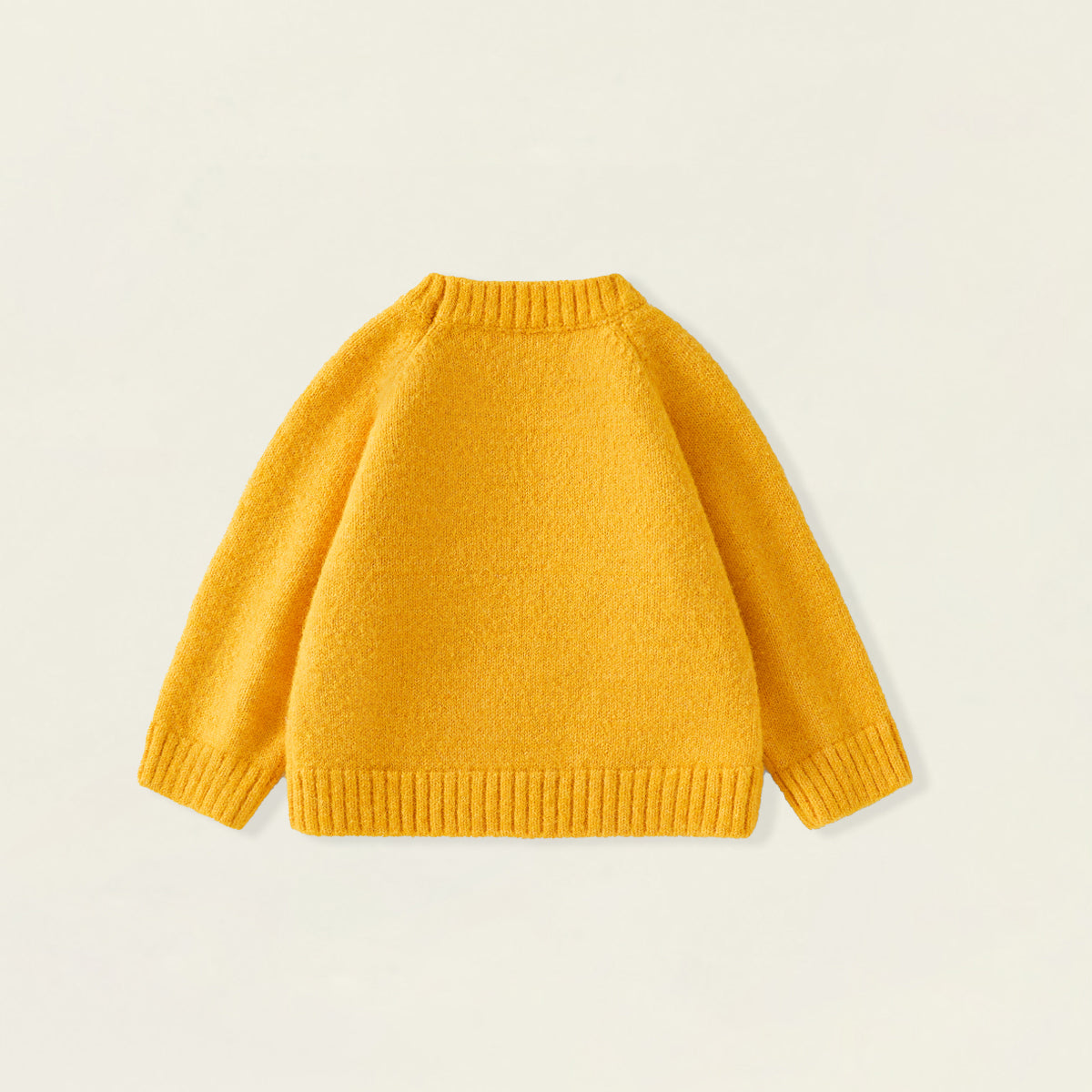 Girls' Yellow Chicken Print Knit Sweater -5501