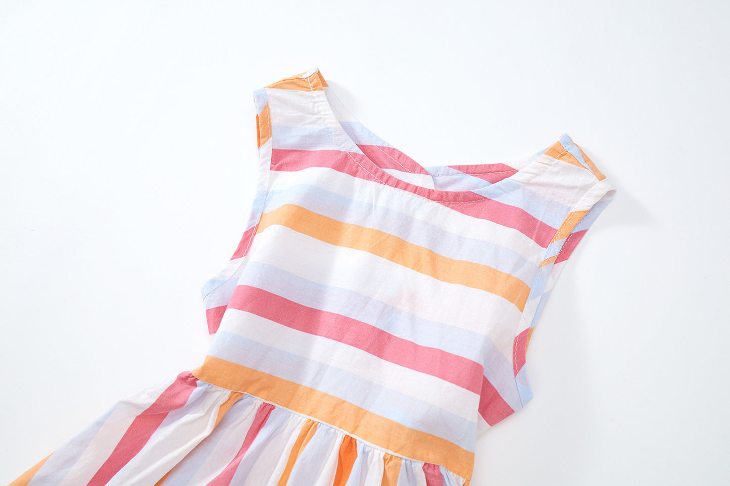 Girls Striped Backless Dress