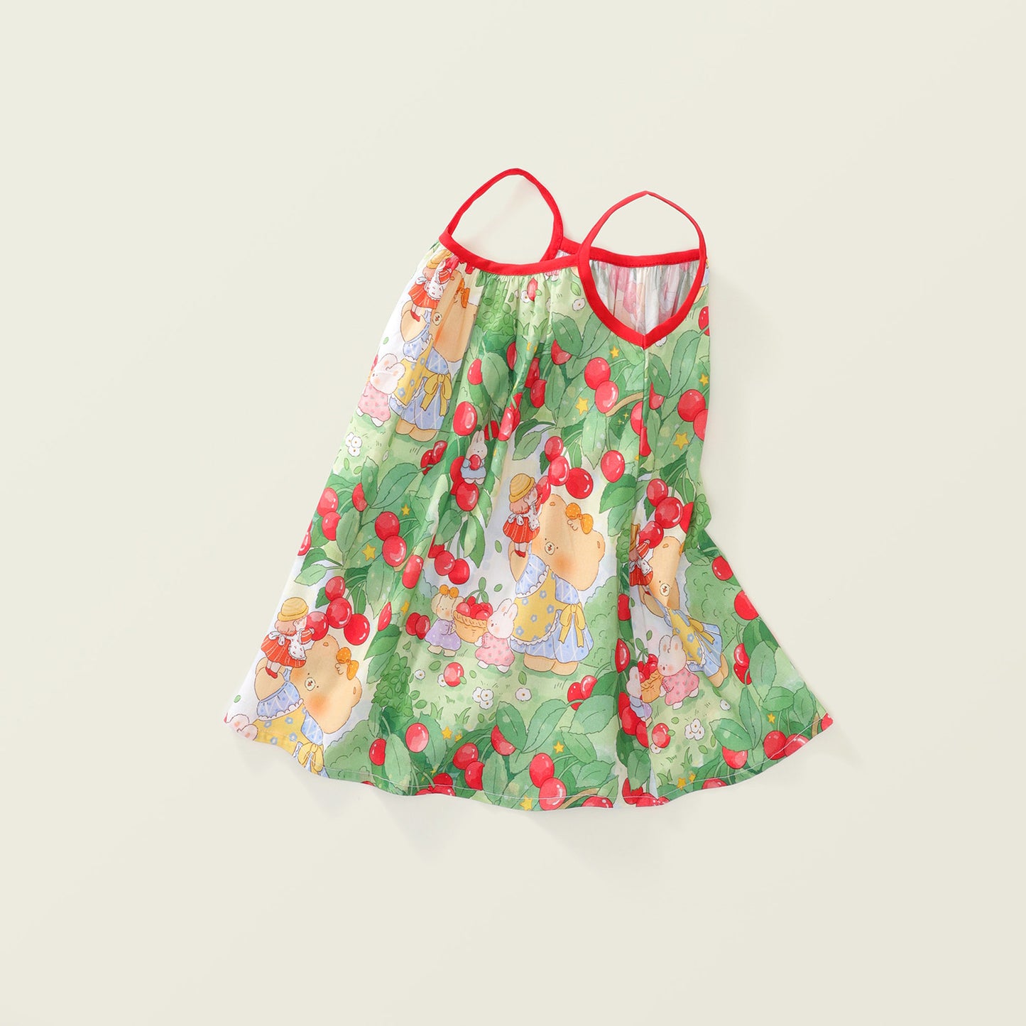 Girls' Sweet Rabbit Print Sleeveless Sundress