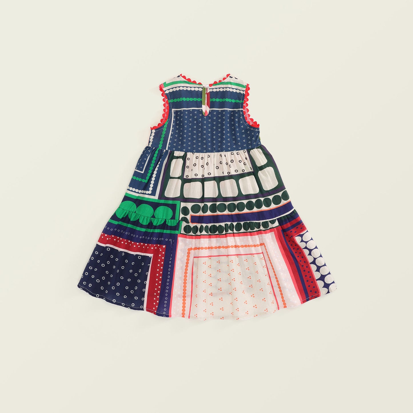 Ethnic Sleeveless Patchwork Dress for Girls