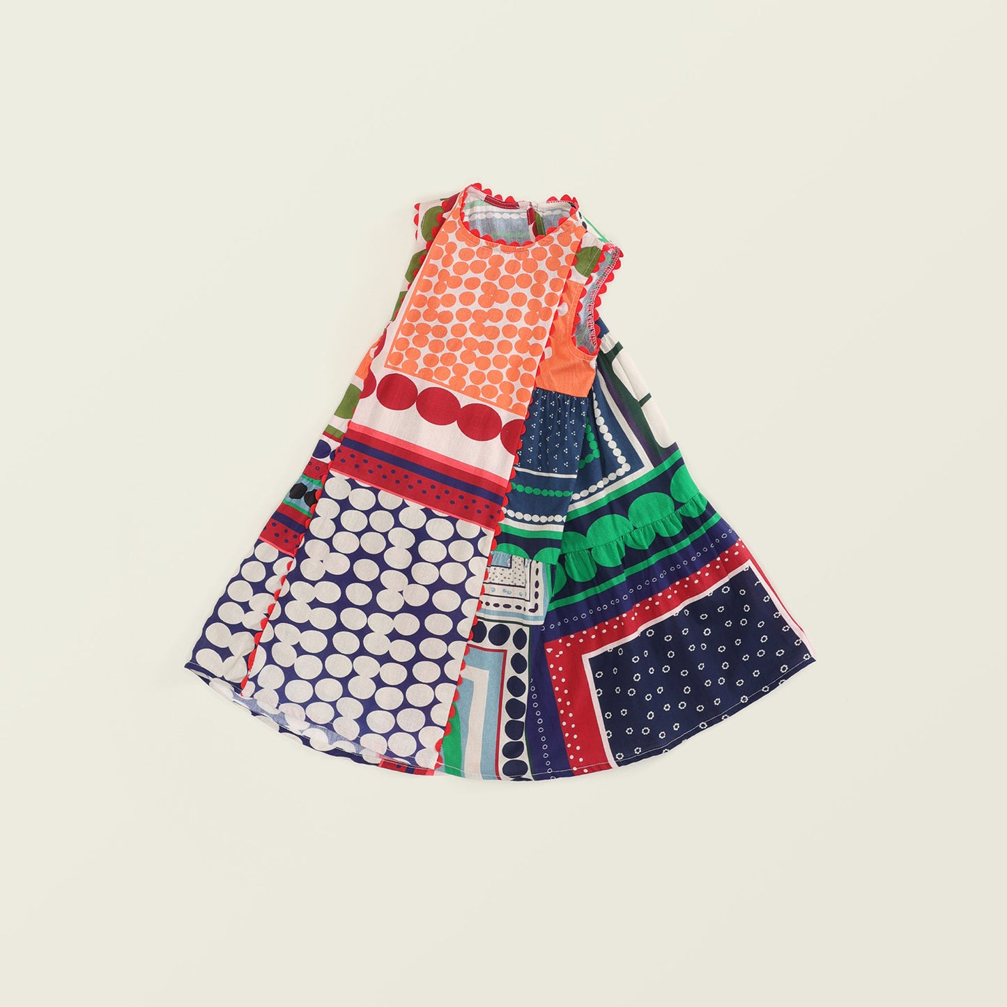 Ethnic Sleeveless Patchwork Dress for Girls