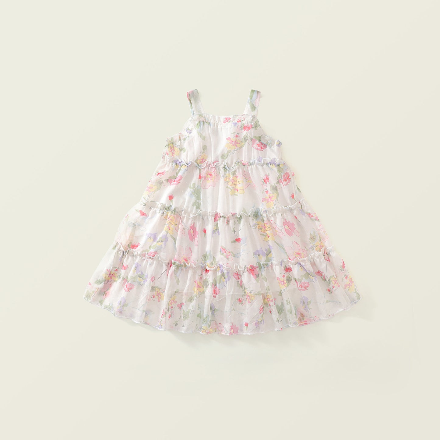 Sweet Floral Mesh Princess Dress