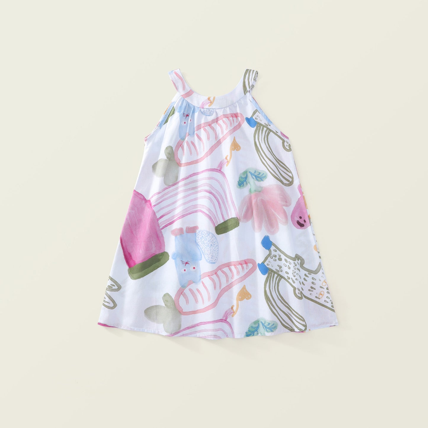 Girls Sleeveless Graffiti Print Dress