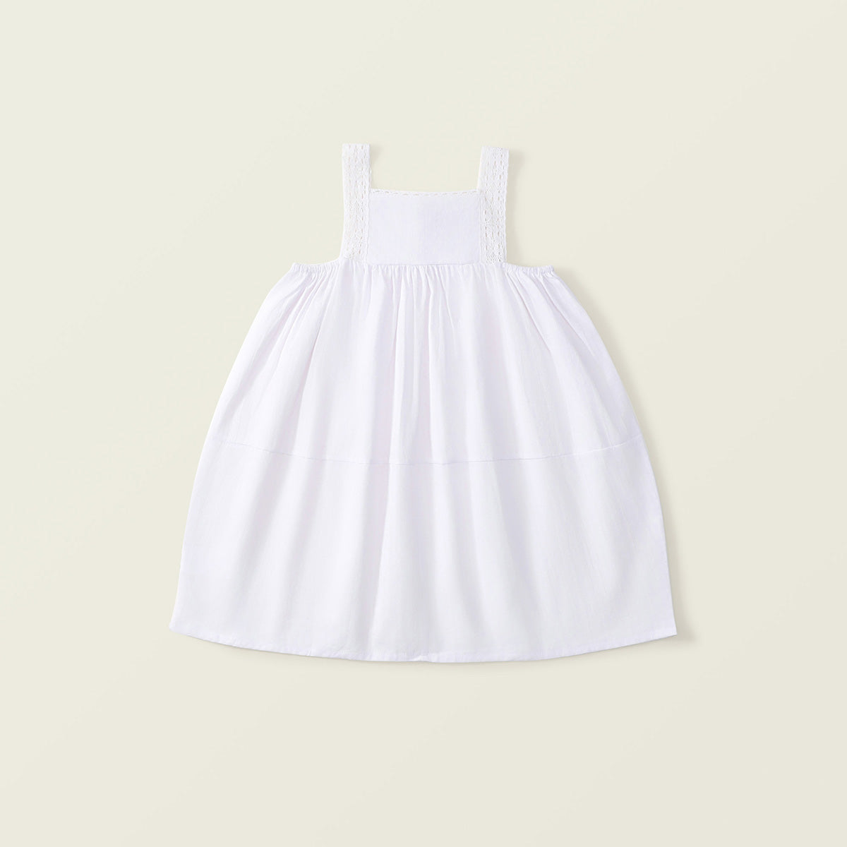 Girls' Summer Lace-Trim Sleeveless Dress Two-Piece Set