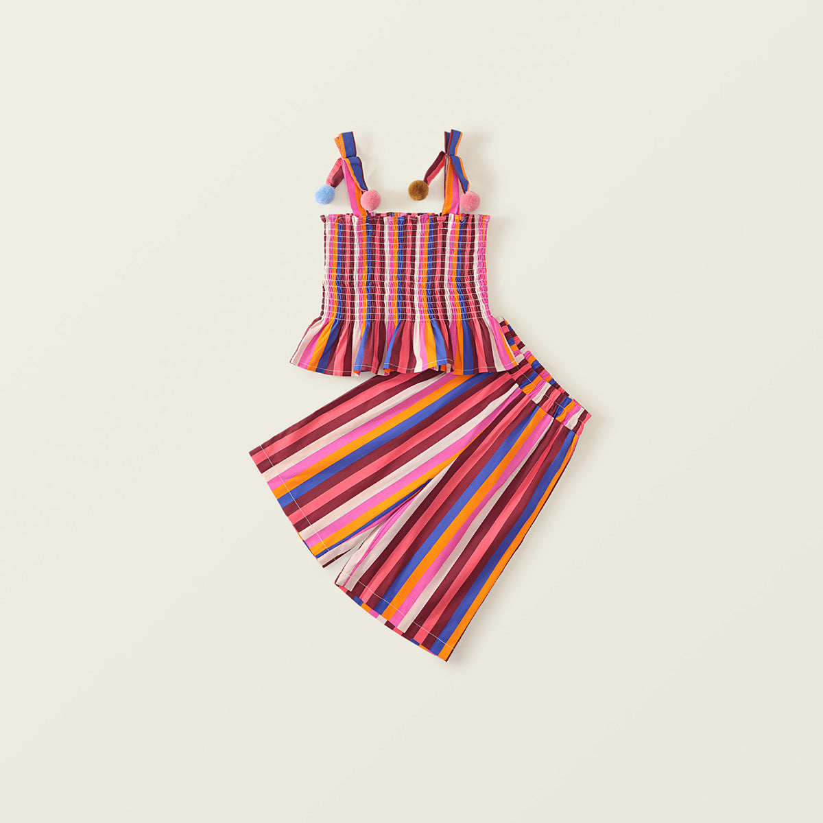 Girls Trendy Striped Summer Set