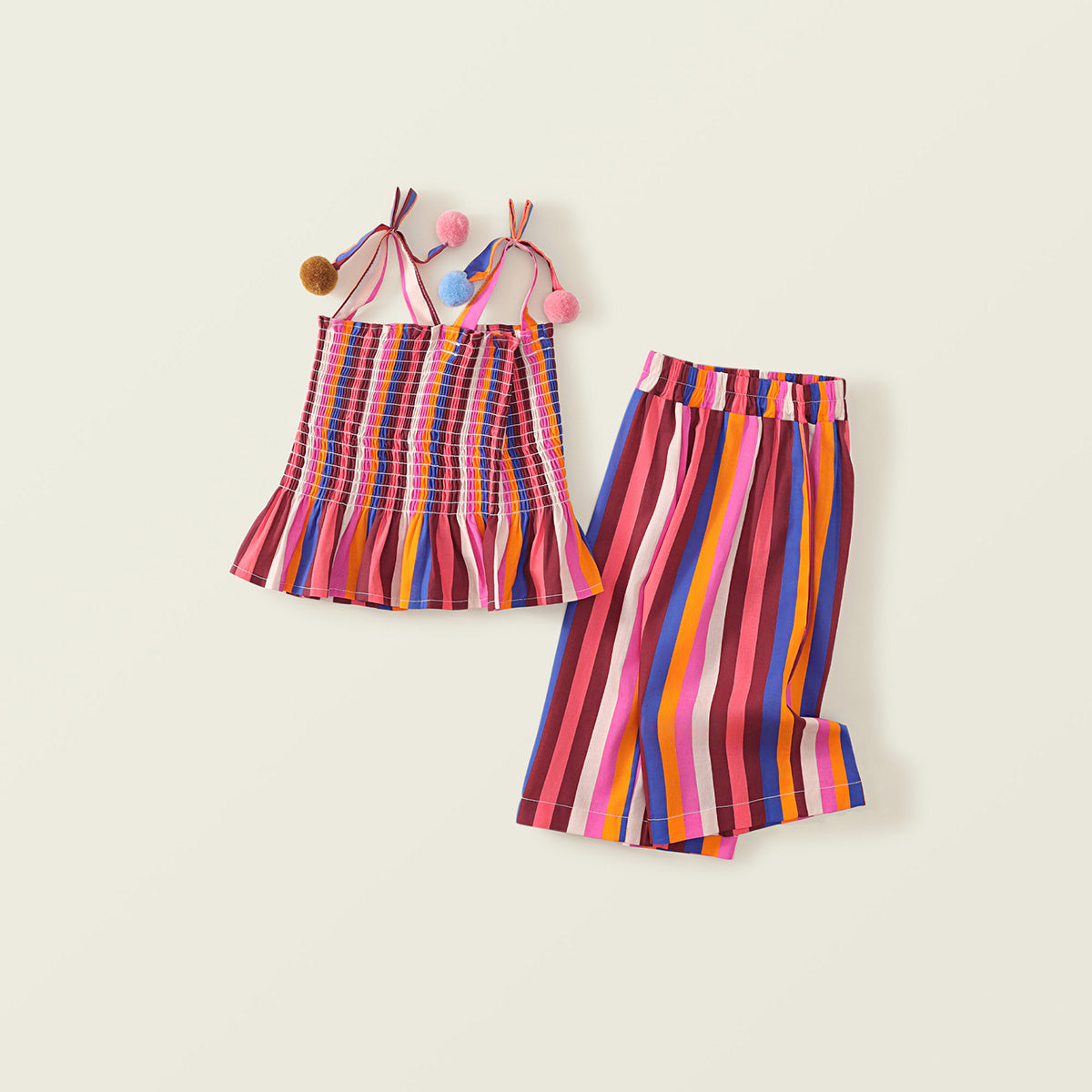 Girls Trendy Striped Summer Set