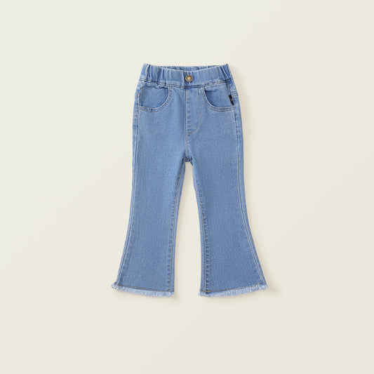 Girl's Fringed Elastic Stretch Jeans