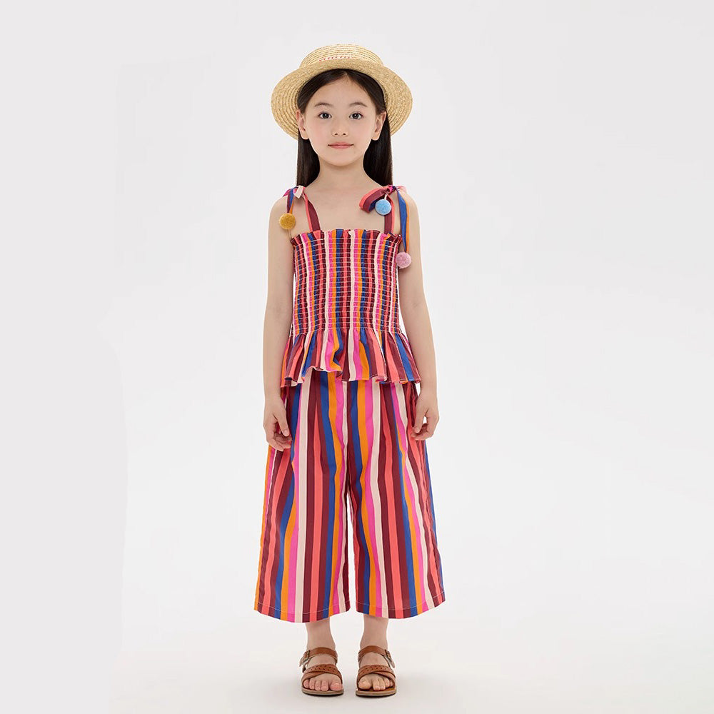 Girls Trendy Striped Summer Set