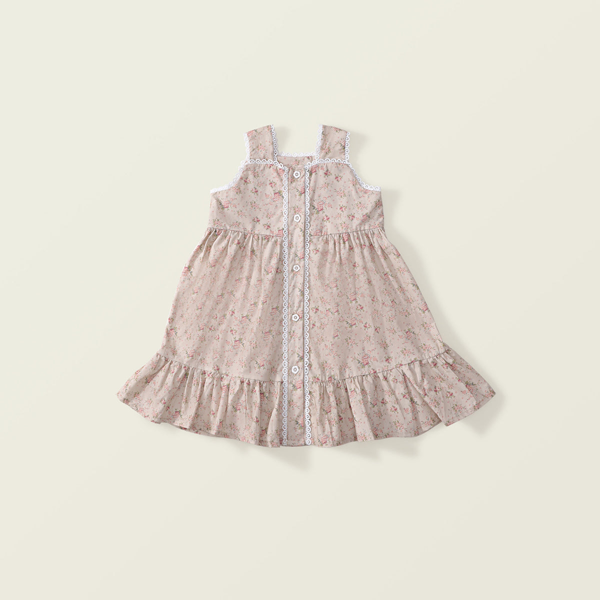 Girls French Lace Trim Dress