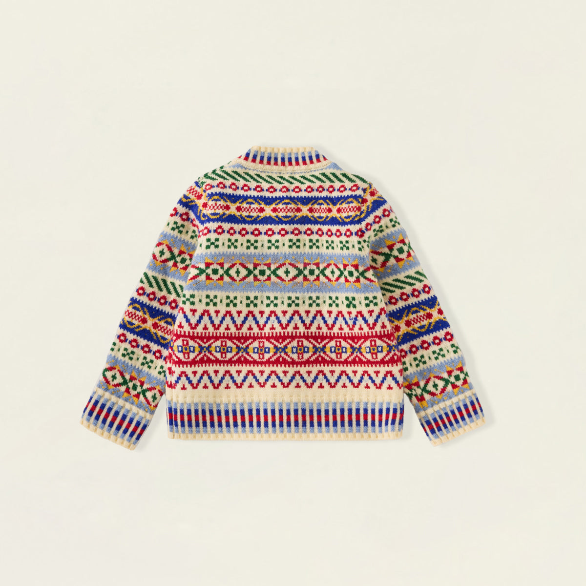Girls' Colorful Fair Isle Knit Cardigan -5411