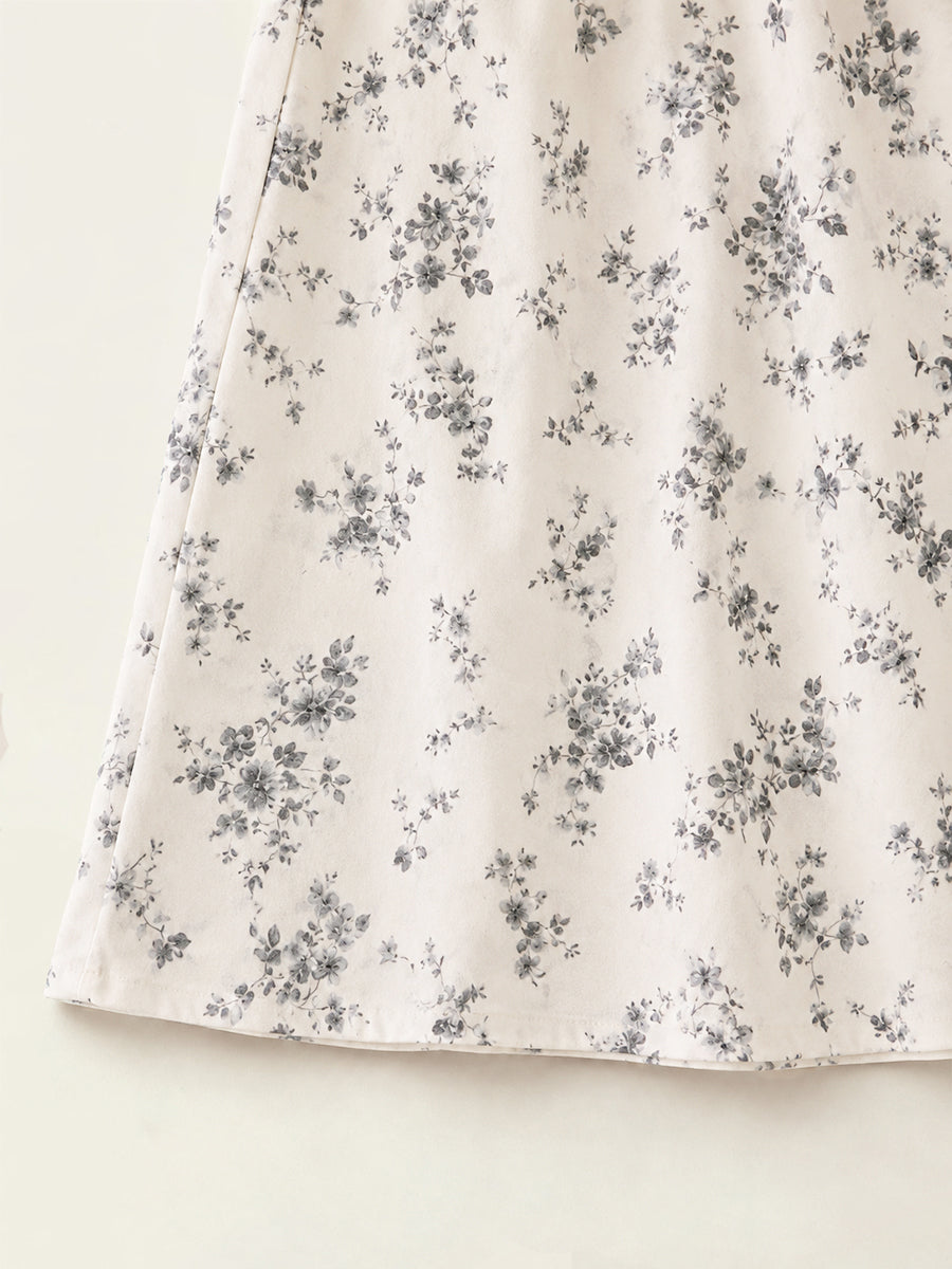 Girls' Floral Smocked Long-Sleeve Dress -K6136268