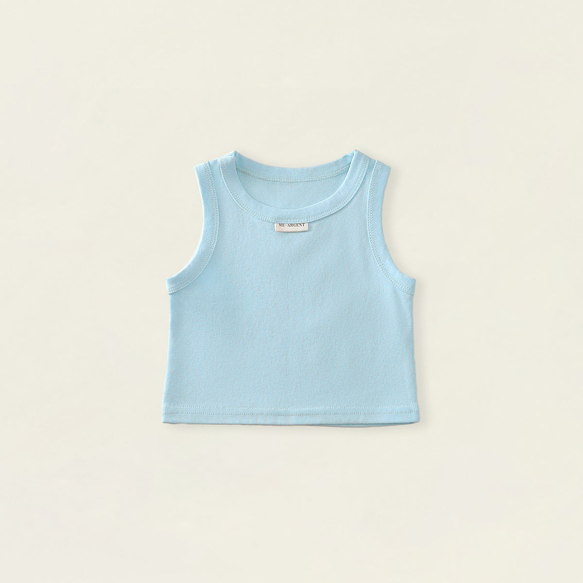 Girls' Solid Color Ribbed Tank Top -K6126380