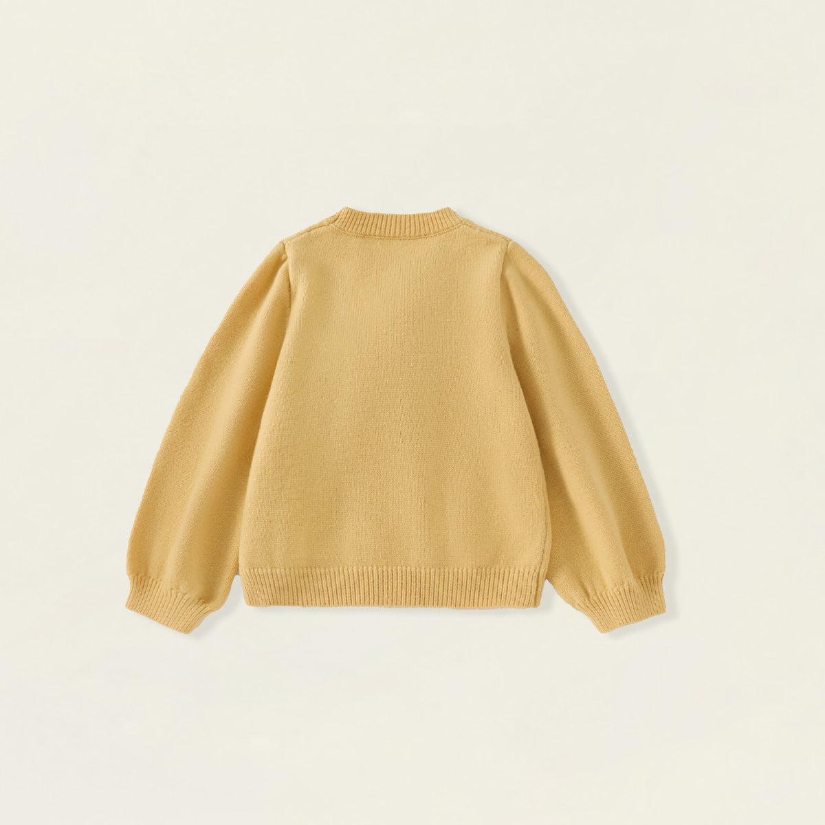 Girls' Yellow 3D Duck Applique Knit Sweater -5216