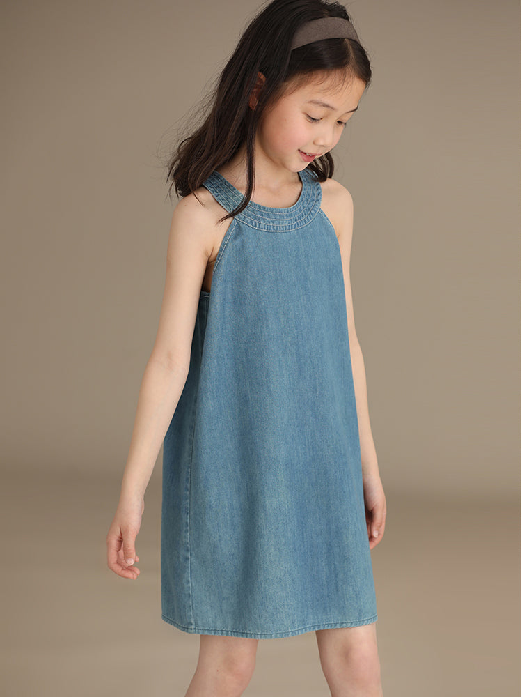 Girls Denim Halter Dress