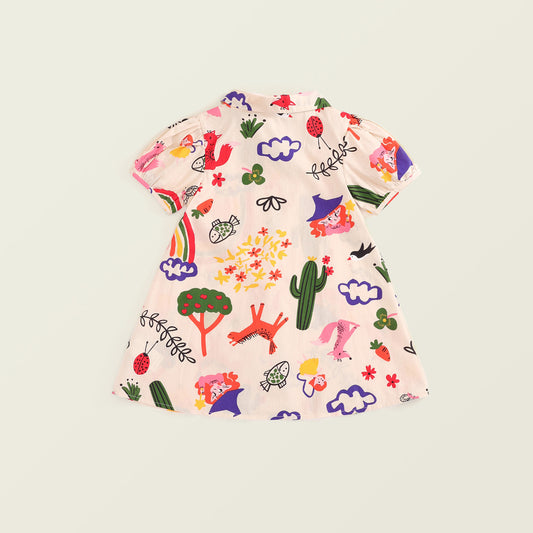 Girls' Graffiti-Style Short Sleeve Dress