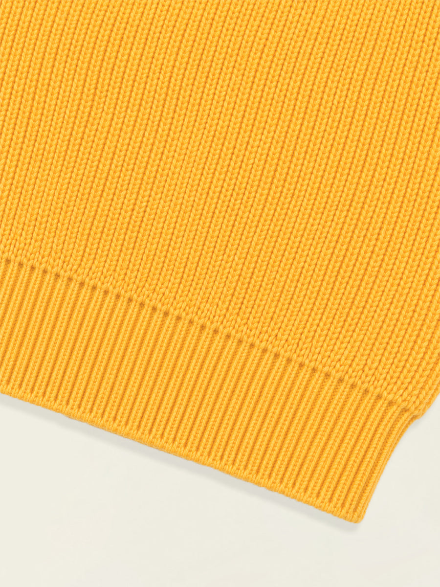 Kids' Mustard Yellow Pom-Pom Hooded Knit Sweater -4083