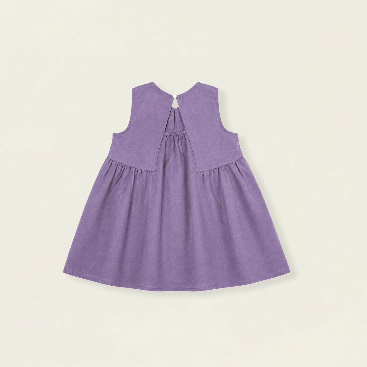 Girls' Lavender Sleeveless Pleated Dress -K6126340