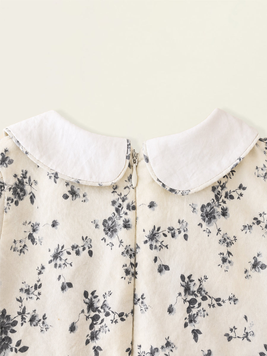 Girls' Floral Smocked Long-Sleeve Dress -K6136268