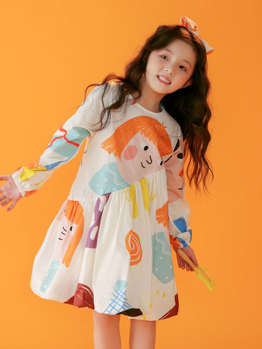 Girls New Cartoon Graffiti Princess Dress