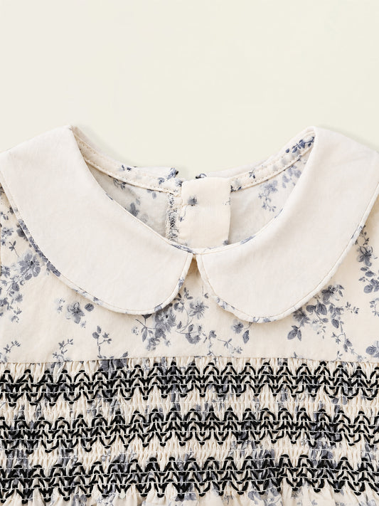 Girls' Floral Smocked Long-Sleeve Dress -K6136268