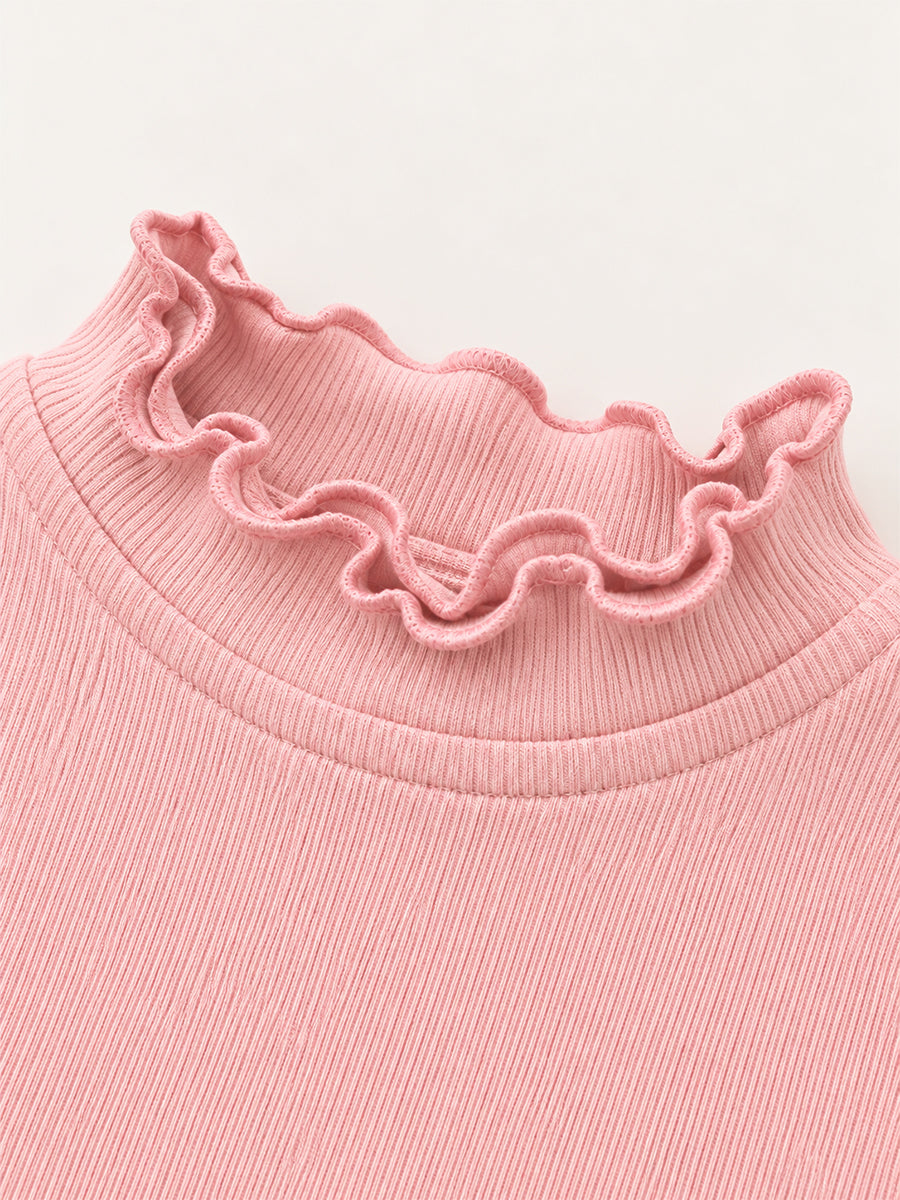 Girls' Ruffled Collar Long Sleeve Top K-6136363