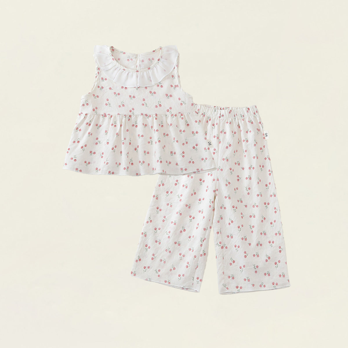 Girls' Ruffled Floral Top & Pants Set(2 Colors) - K6126236