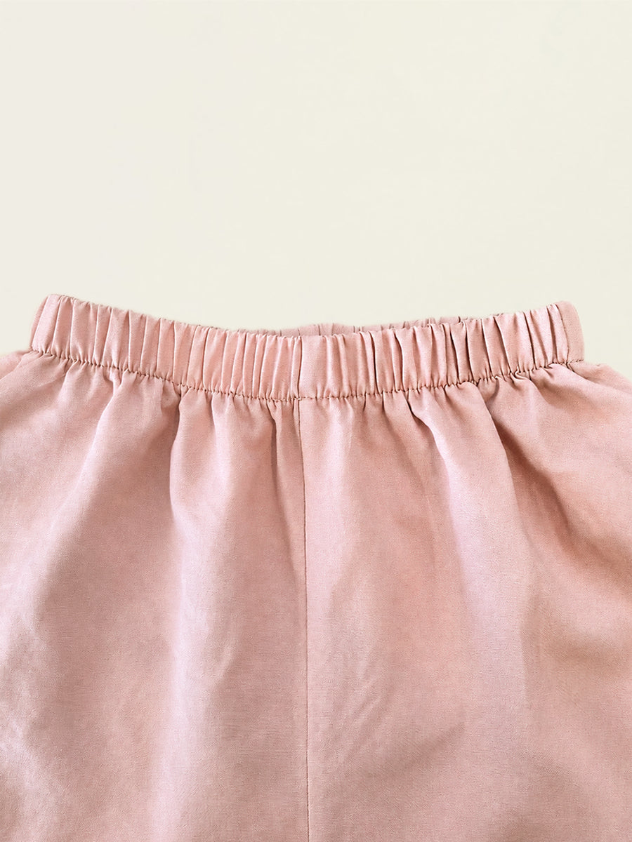 Girls' Dusty Pink Lace-Trimmed Sleeveless Set - K6126264