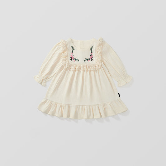 Girl's Embroidered Autumn Dress