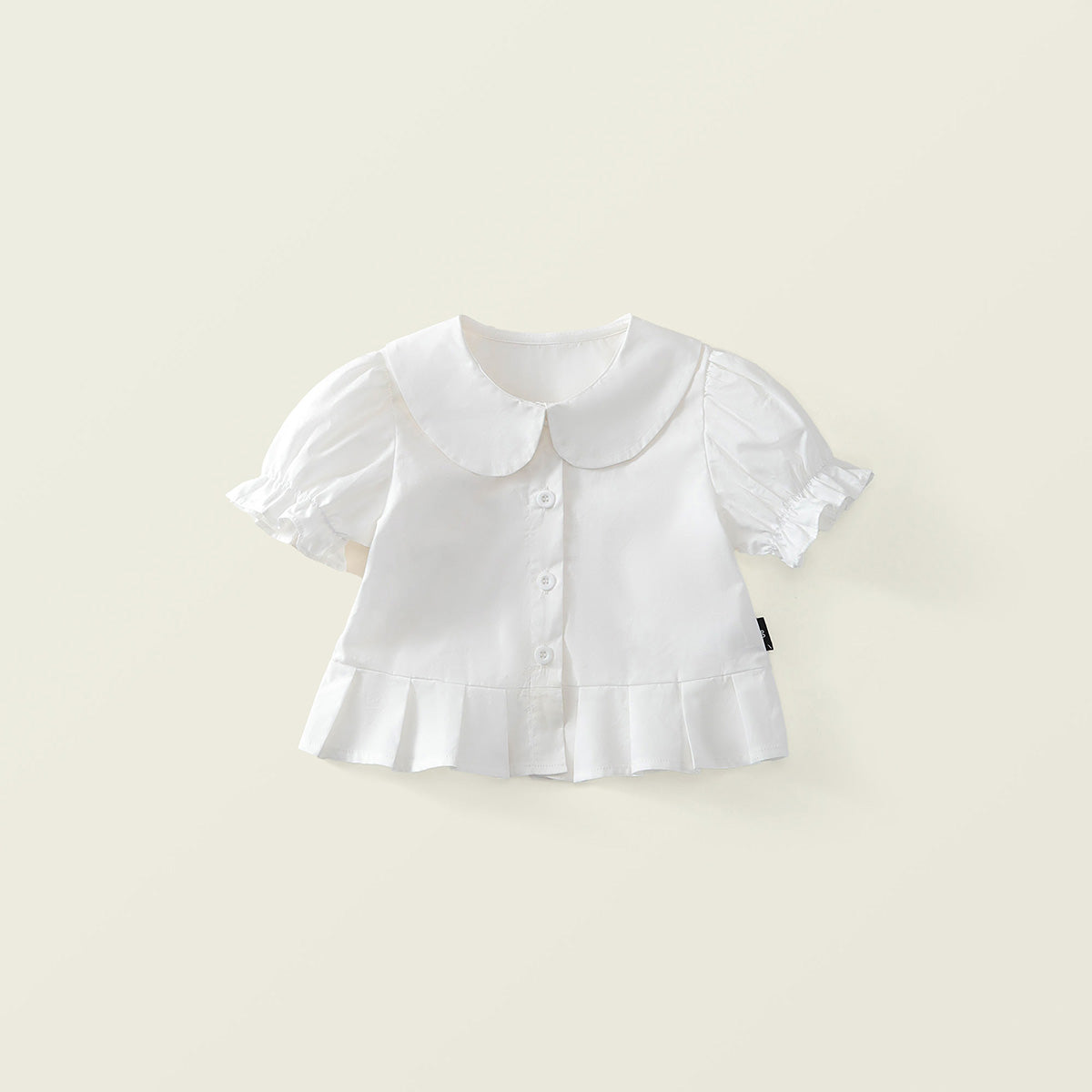 Girl's Puff Sleeve Ruffle Hem Toddler Top -K6126060